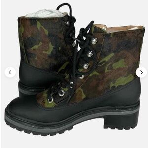 SCHUTZ -‎ NWT - Waterproof Camouflage Lace-Up Women's Boots